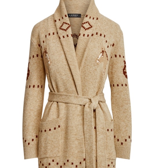 WOMEN / CLOTHING / SWEATERS Equestrian Intarsia-Knit Cardigan - Picture 1 of 5